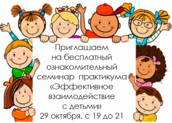 Ознакомительный семинар практикума «Эффективное взаимодействие с детьми»